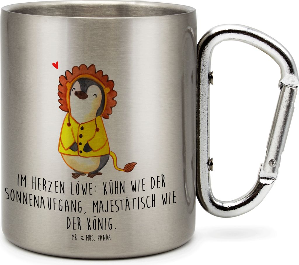 Mr. & Mrs. Panda thermotasse Löwe Astrologie - Transparent - Geschenk, Sternzeichen, Teebecher, Teetasse, Tierkreiszeichen, Becher Aus Edelstahl, ...