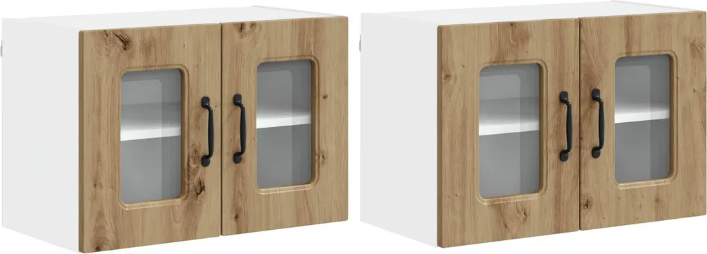 Set 2 Mobili Pensili Cucina vidaXL Rovere Artisan 60x31x40cm Legno