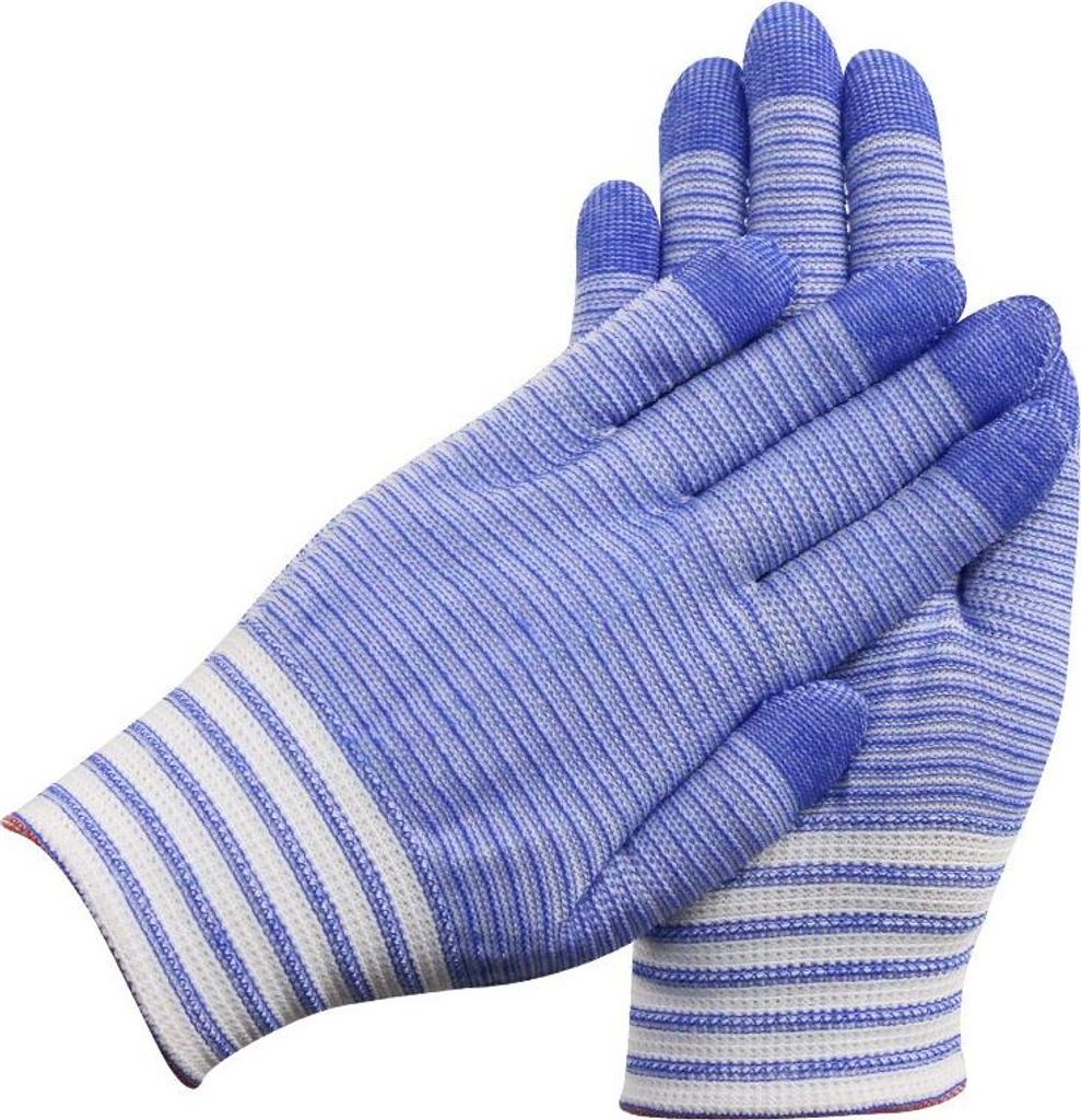 INF Nylon Arbeitshandschuhe - 200g Zebra Blau, 12 Paar - Leicht & Abriebfest