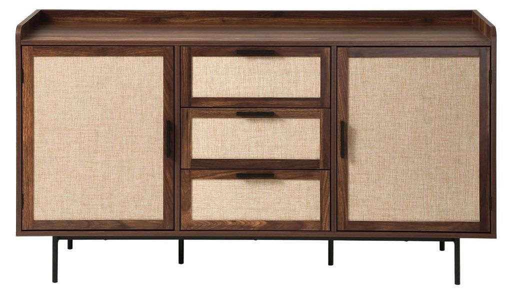 CALICOSY -  Sideboard Nussbaumdekor 2 Türen 3 Schubladen Produktbild 