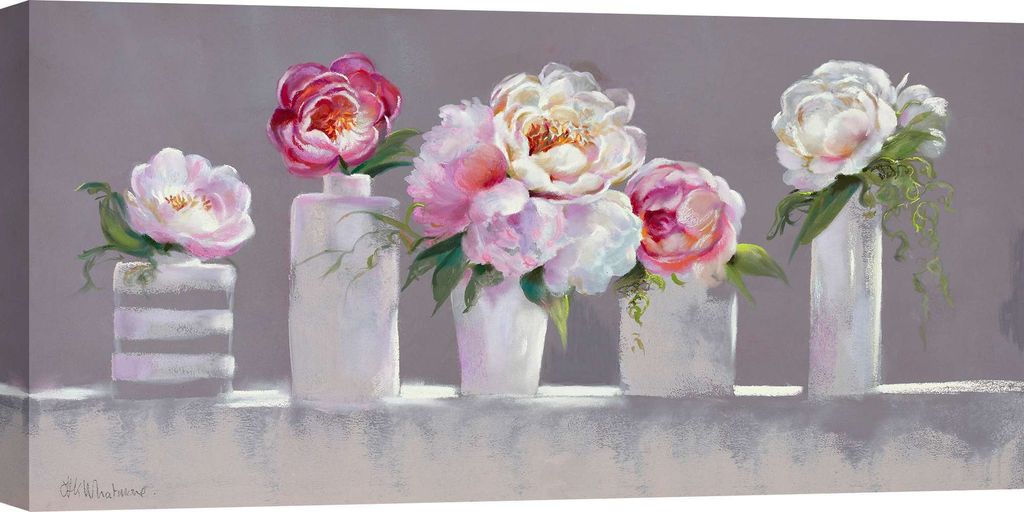 Leinwandbilder, Blumen Shabby Chic - Nel Whatmore – Ruhige Gedanken, gedämpftes Licht - 70 x 35 cm