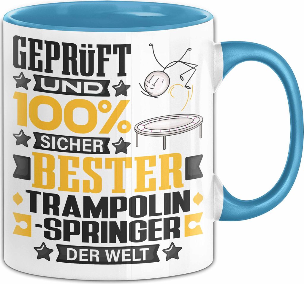 Trampolinspringer Geschenk Lustiger Spruch für Trampolinspringer Geschenkidee Bester Trampolinspringer Der Welt (Blau)