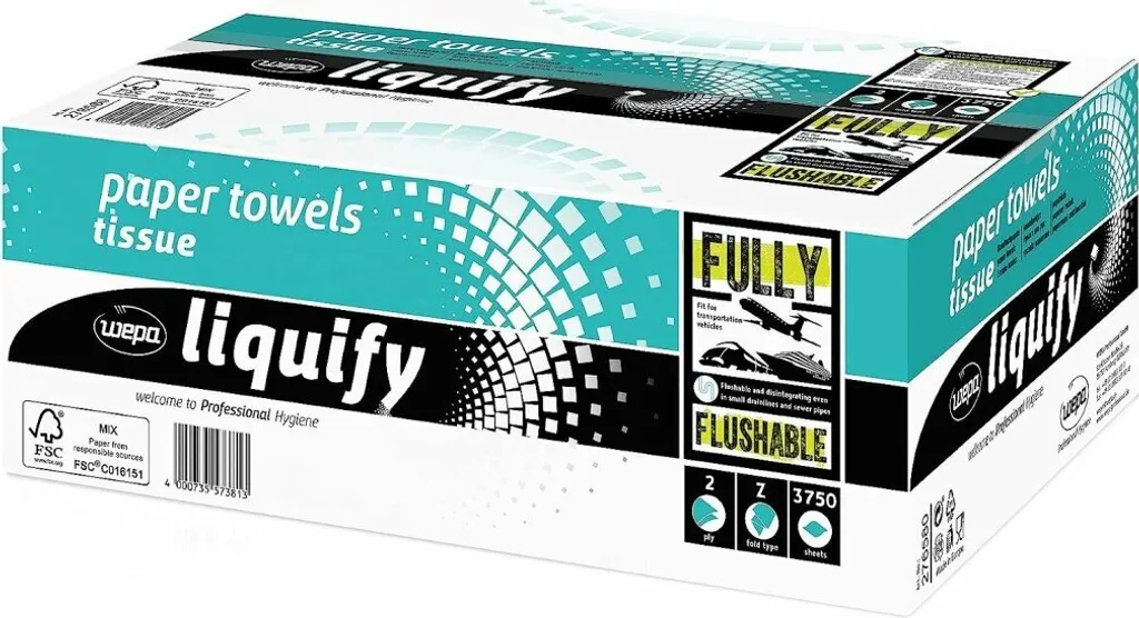 Wepa Liquify Essuie-mains Papier Interfold 2 Plis - Carton de 3000 Feuilles