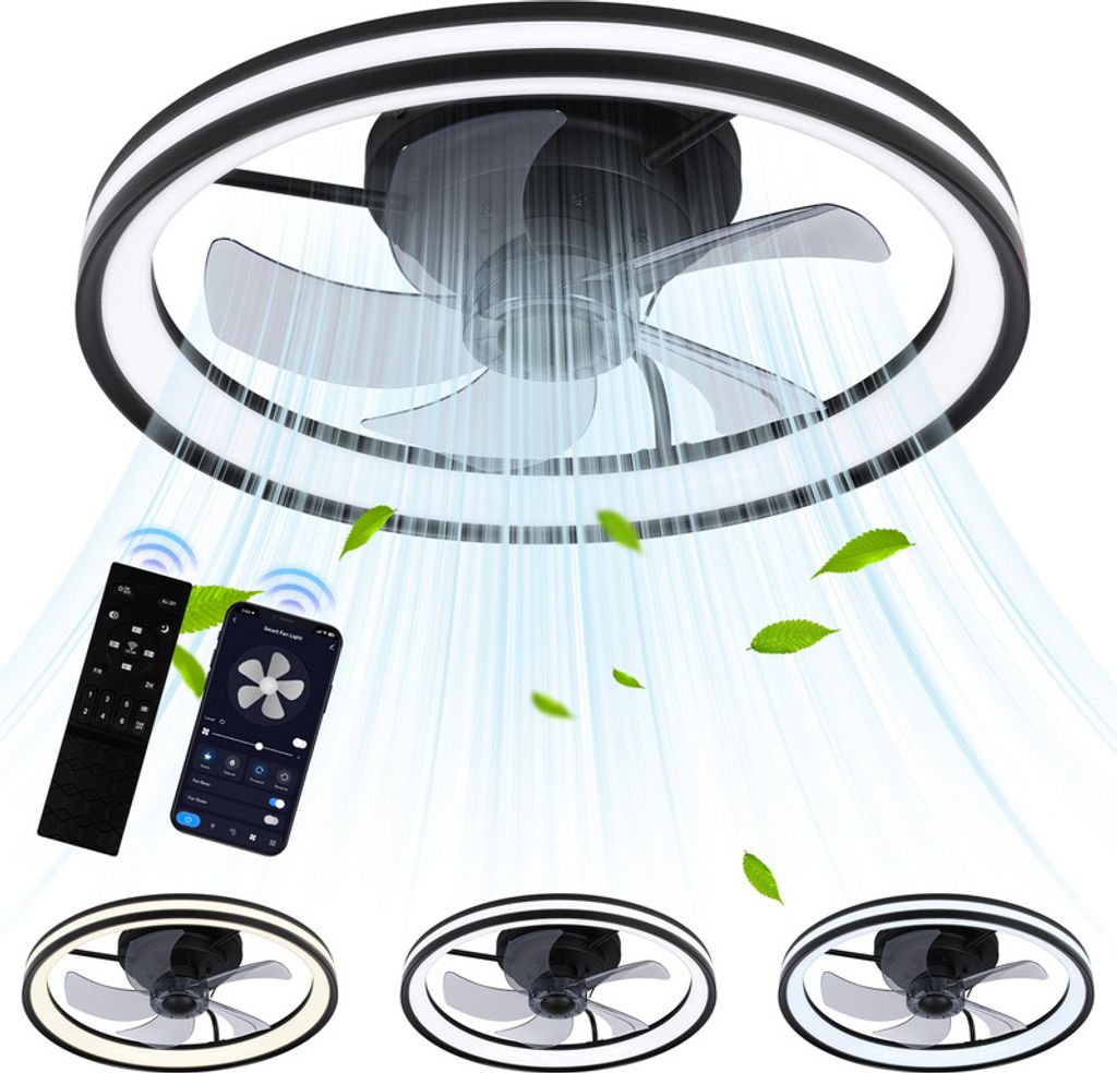 Stropní ventilátor TolleTour Ø 50 cm LED stropní světlo s Obrázek produktu 
