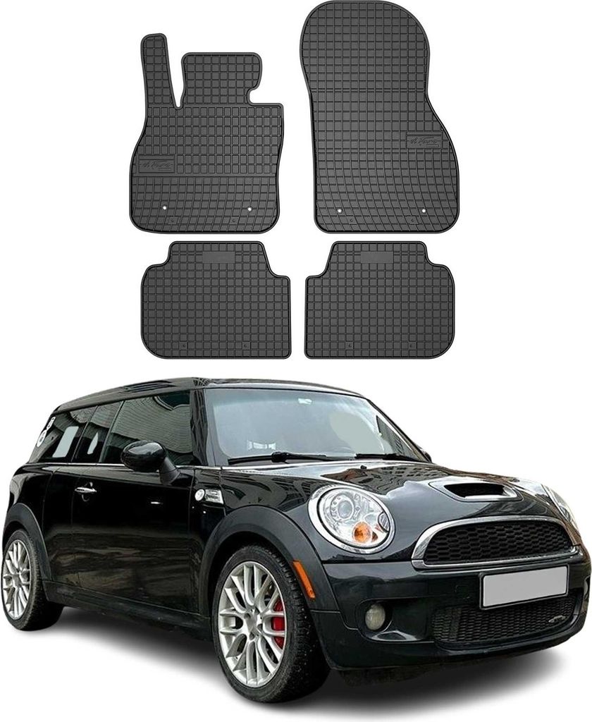 OMAC Gummi Fußmatten für Mini Clubman 2007-2014 Automatten Gummi Schwarz 4tlg
