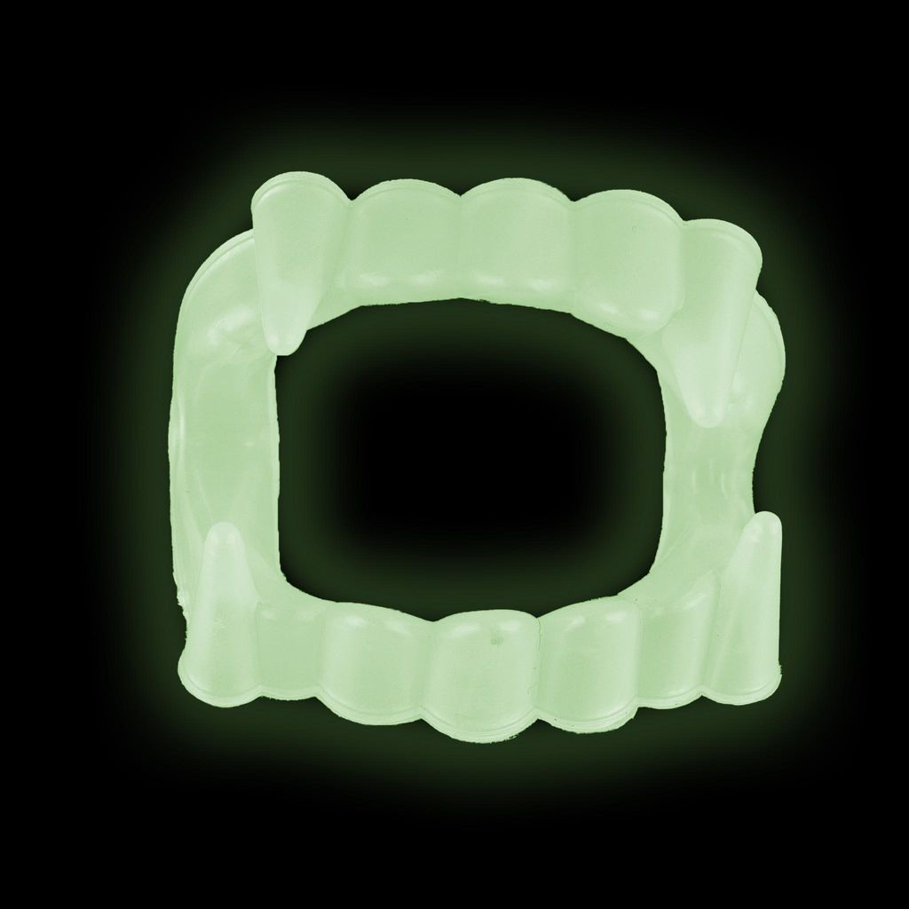 Dracula Vampirgebiss | Kunststoff Glow-in-the-Dark Zähne | Produktbild 