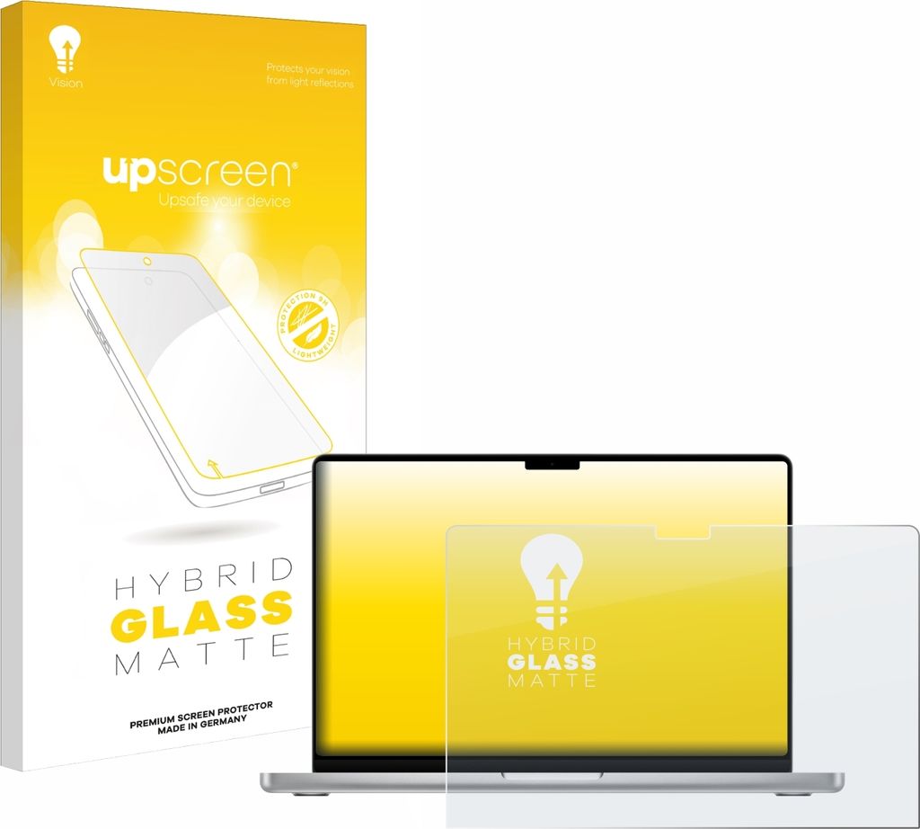 upscreen Entspiegelungs Schutzglas für Apple MacBook Pro 14" 2024 / 2025 / 2026 Schutzfolie Panzer Folie Glas Display Schutz matt