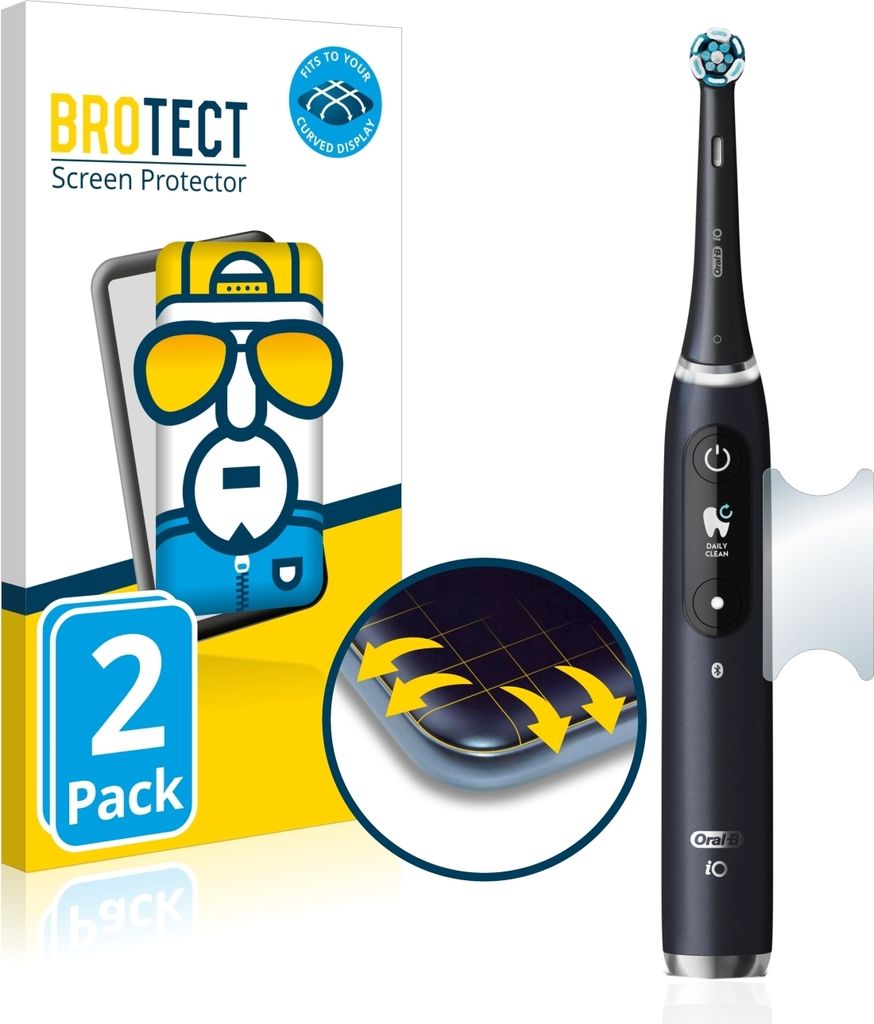 2x BROTECT Fullscreen Schutzfolie für Oral-B iO 9 Displayschutz Folie Fullcover Klar Transparent