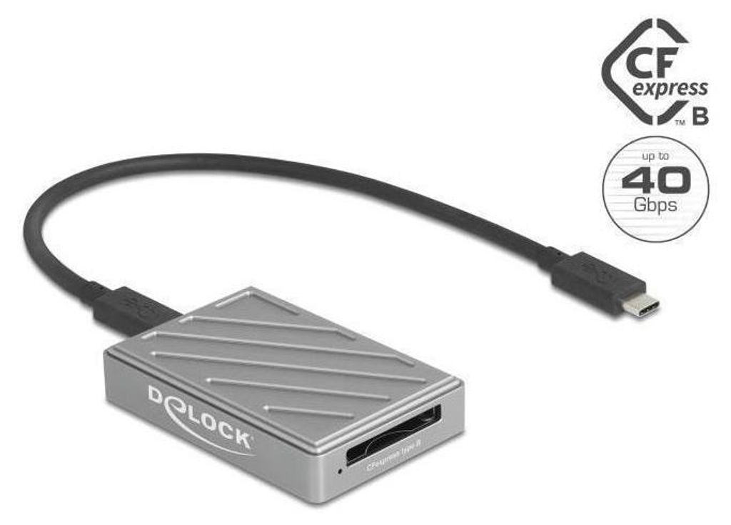 Delock 40 Gbps USB Type-C Card Reader fьr CFexpress Typ B Speicherkarten