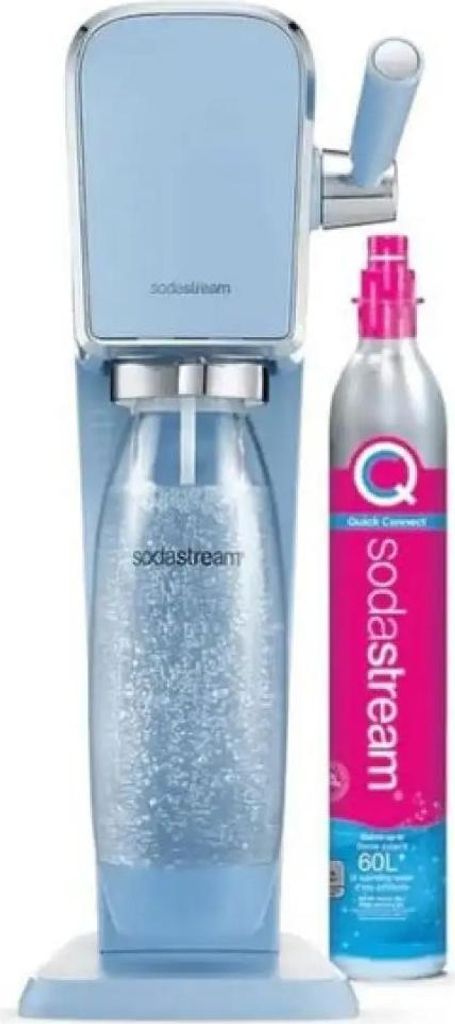 A SodaStream Art sparkling water maker with a CO2 cylinder.