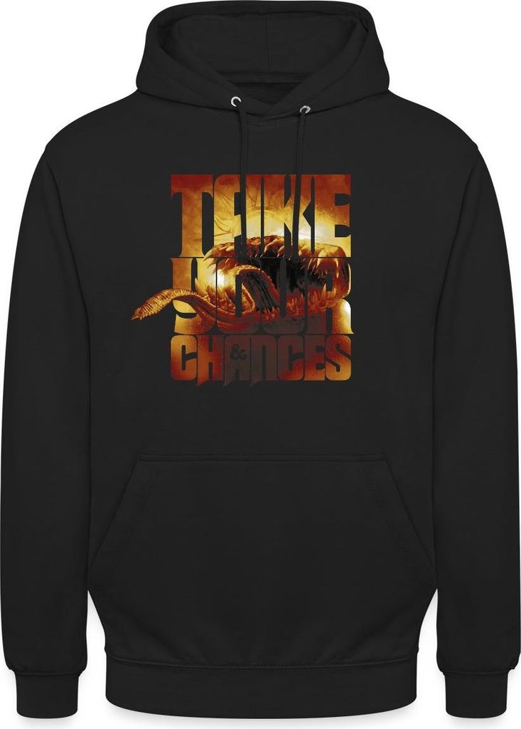 Spreadshirt Dungeons & Dragons DND Take Your Chances Zitat Uni Hoodie, L, Schwarz