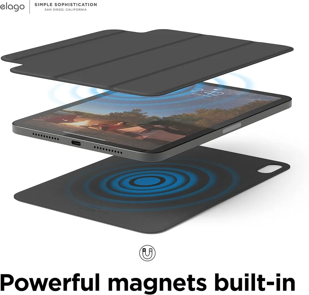 Custodia iPad Mini 6 Elago Magnetic Folio Grigio - Ideale Viaggi - 4