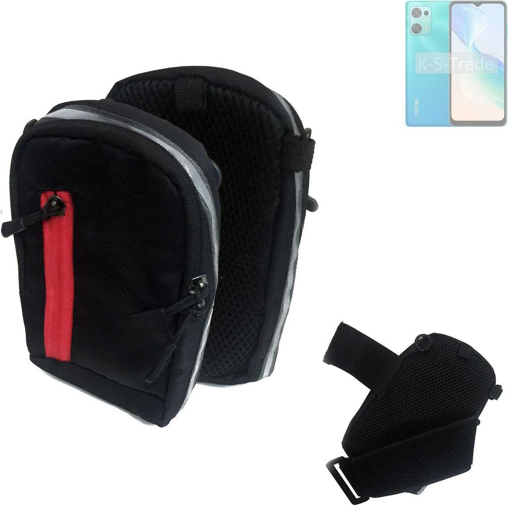 K-S-Trade Outdoor Gürteltasche Holster Umhängetasche kompatibel mit Blackview Oscal C30 Pro schwarz Handy Tasche Case travelbag Schutz Hülle Handy