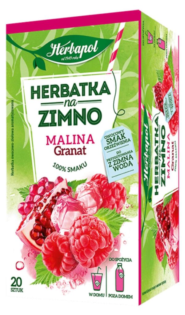 Herbata na Zimno Malina i Granat Herbapol 20 torebek Obrázok produktu 