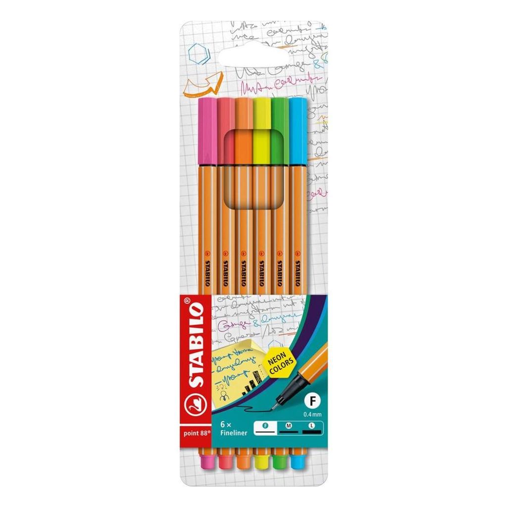 Fineliner - STABILO punta 88 - Confezione da 6 - Colori Immagine del prodotto 