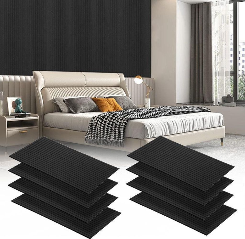 Jayseuw 8 Stück Akustikplatten selbstklebend Schallschutzplatten Hohe Dichte Wandpaneel Schwarz