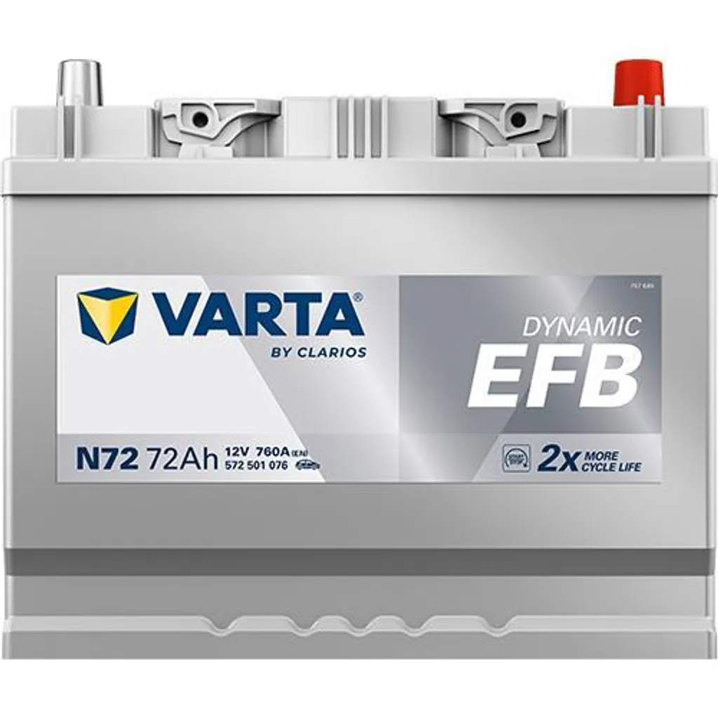 Varta N72 Batterie de démarrage Dynamic EFB 12V 72Ah 760A Blue Dynamic