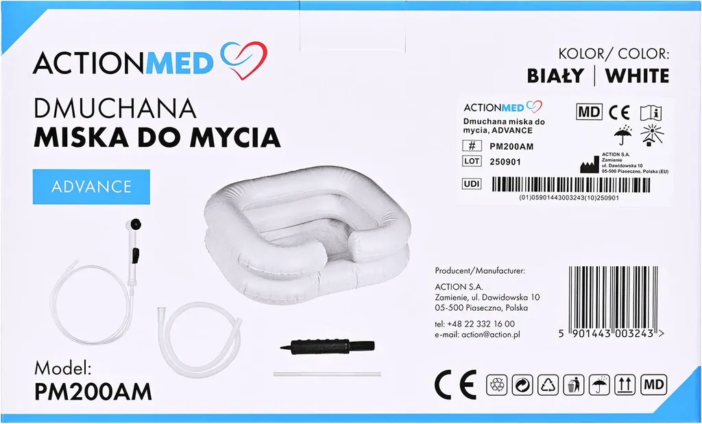 Cuvette ADVANCE gonflable ergonomique avec appui-tête intégré pour soins - 9