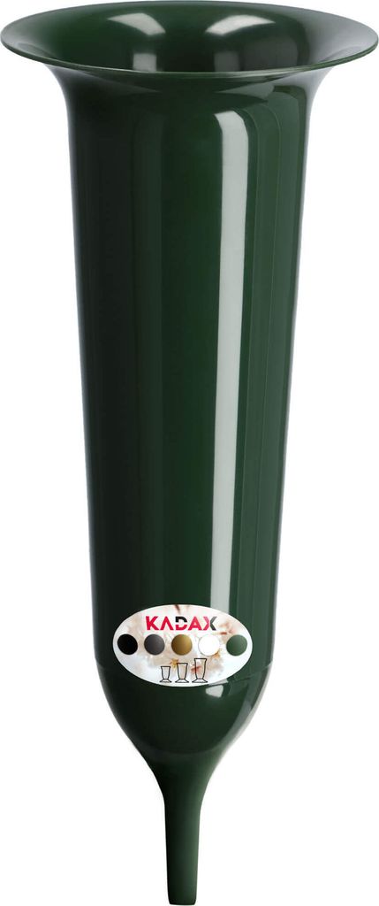 KADAX Kunststoff-Grabvase "Latera", Friedhofsvase, Vasen, Blumenvase, Grün, 35 cm