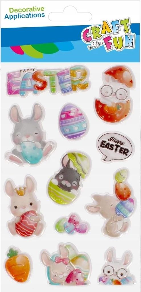 Dekorative Aufkleber puffy bunny 12pcs Ostern CRAFT WITH FUN 531728