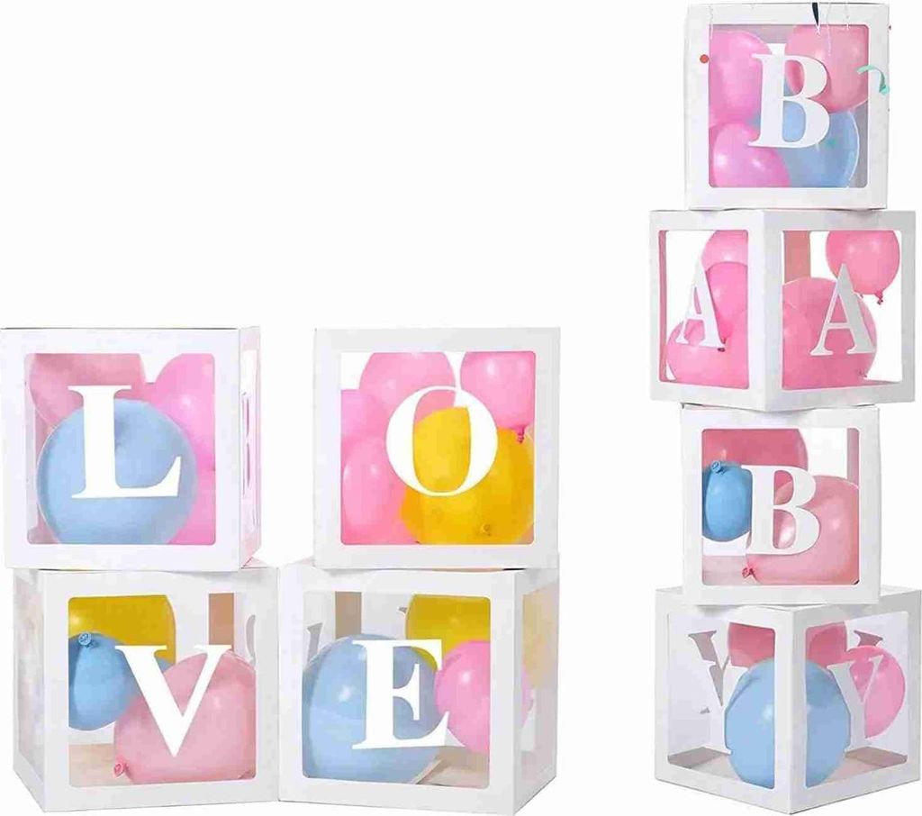 Ballon Boxen Weiß Klar Baby Dusche Dekorationen Block Boxen für Geburtstag Party Vorschlag Bekenntnis Engagement Home