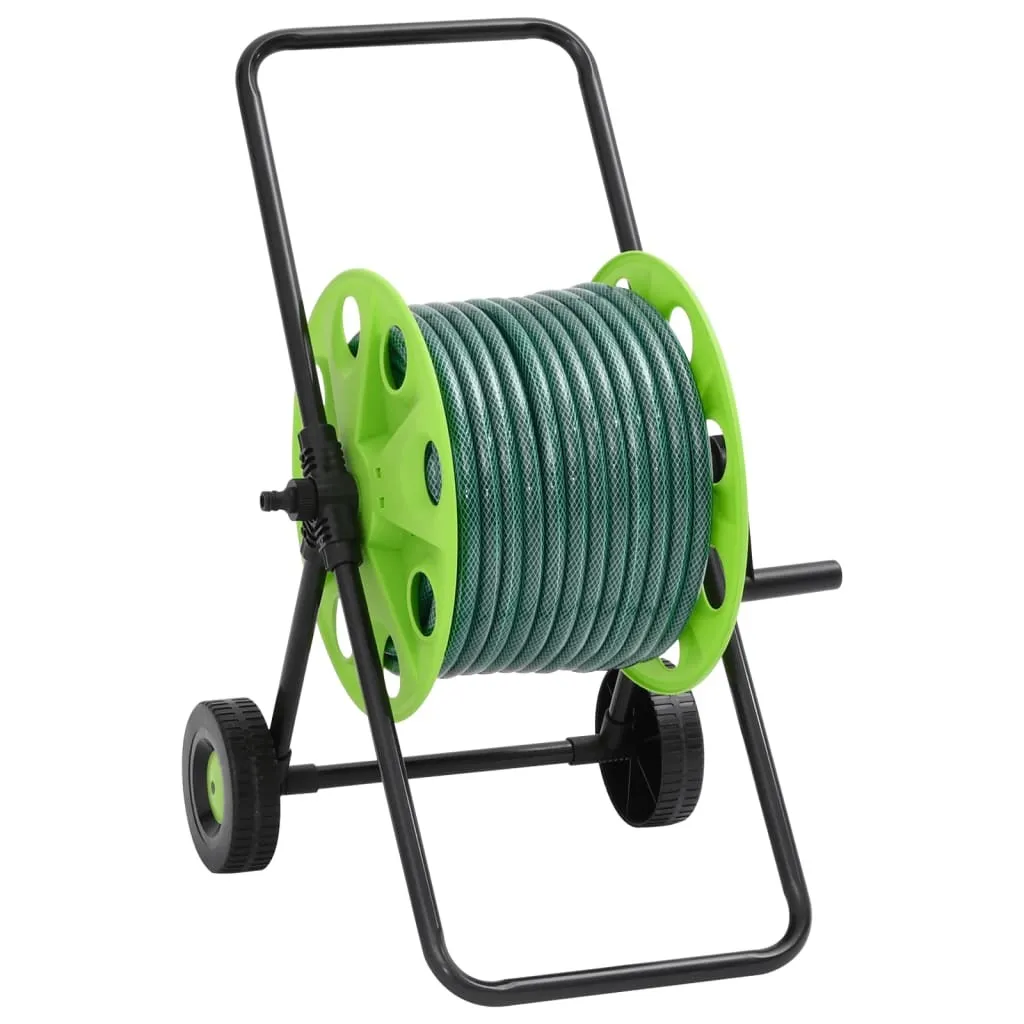 Dévidoir de jardin équipé avec 30 m de tuyau PVC Vert d'arrosage