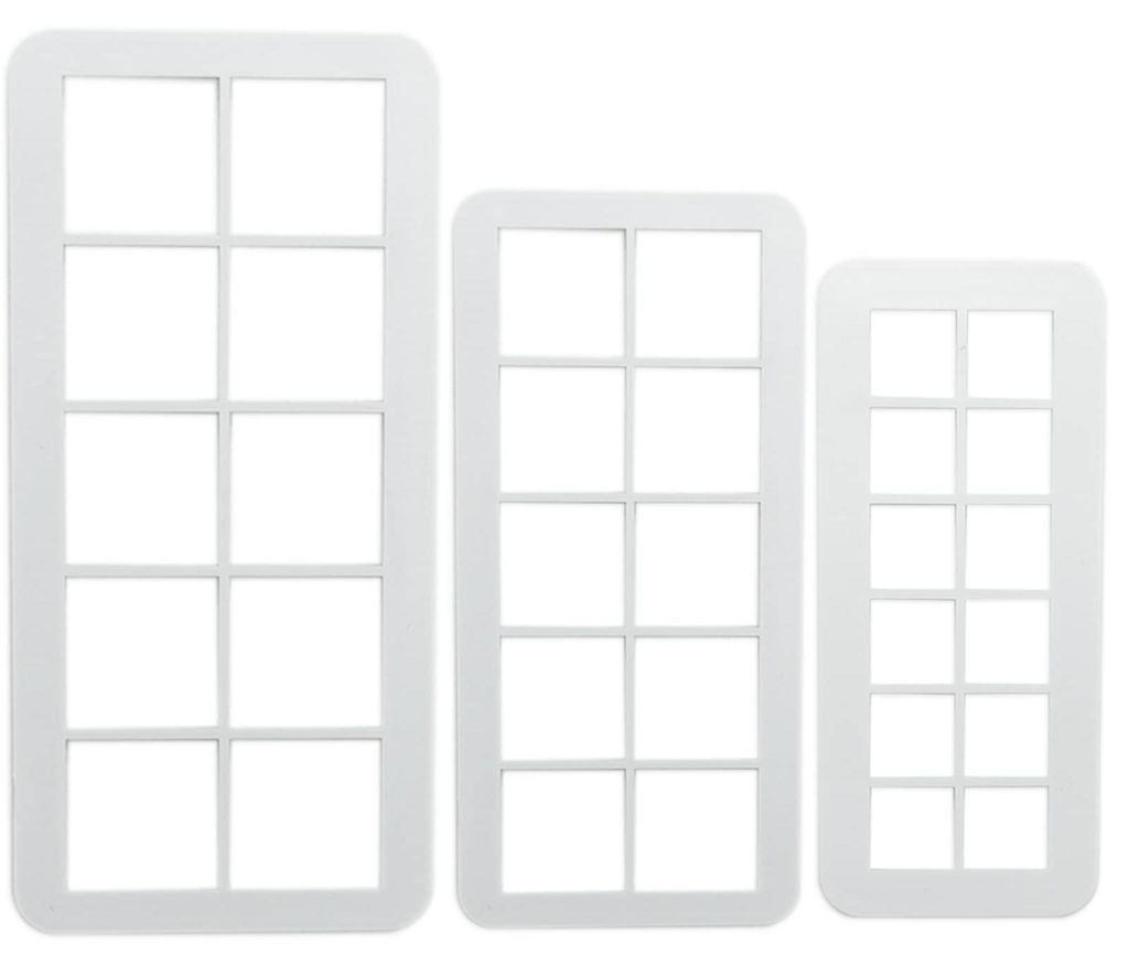 Set mit 3 quadratischen Ausstechformen, geometrisch, quadratisch, für Kuchen, Fondant, 3 Größen, Tortendekoration