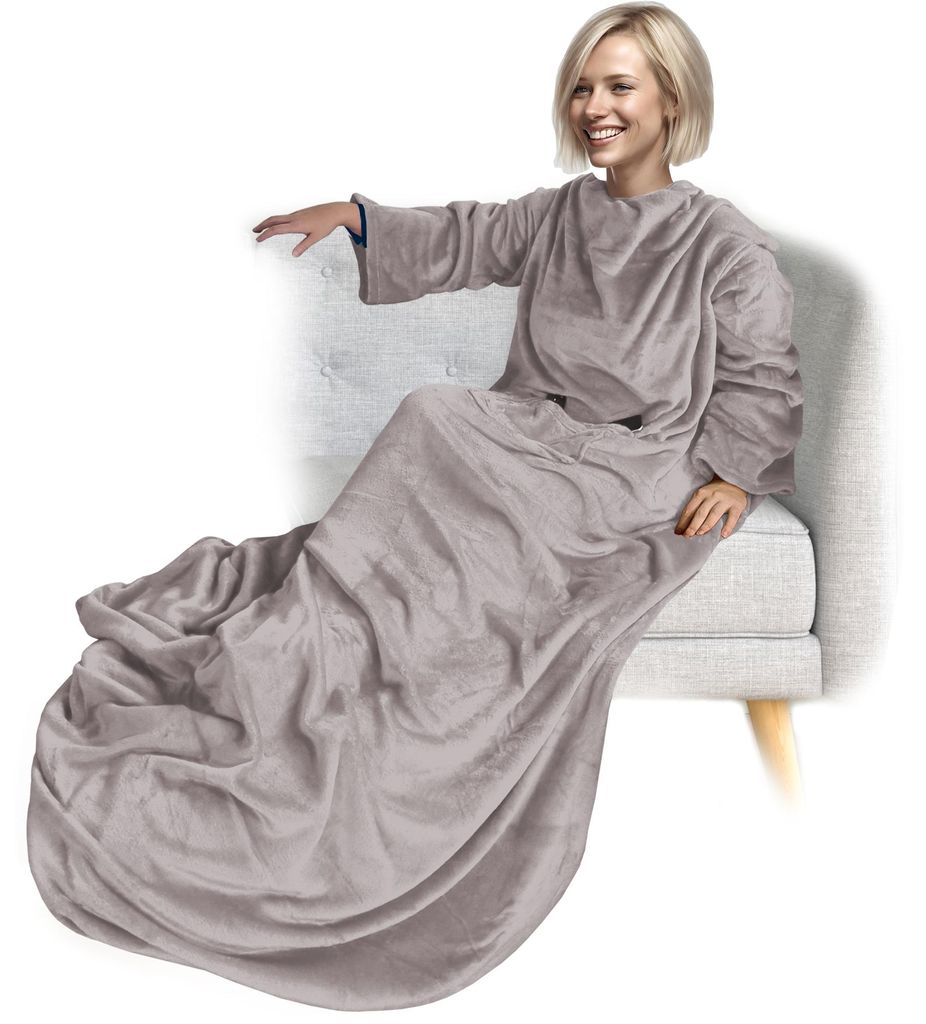 NYVI Ärmeldecke CozyWear Deluxe 170x200 cm Taupe - Produktbild 