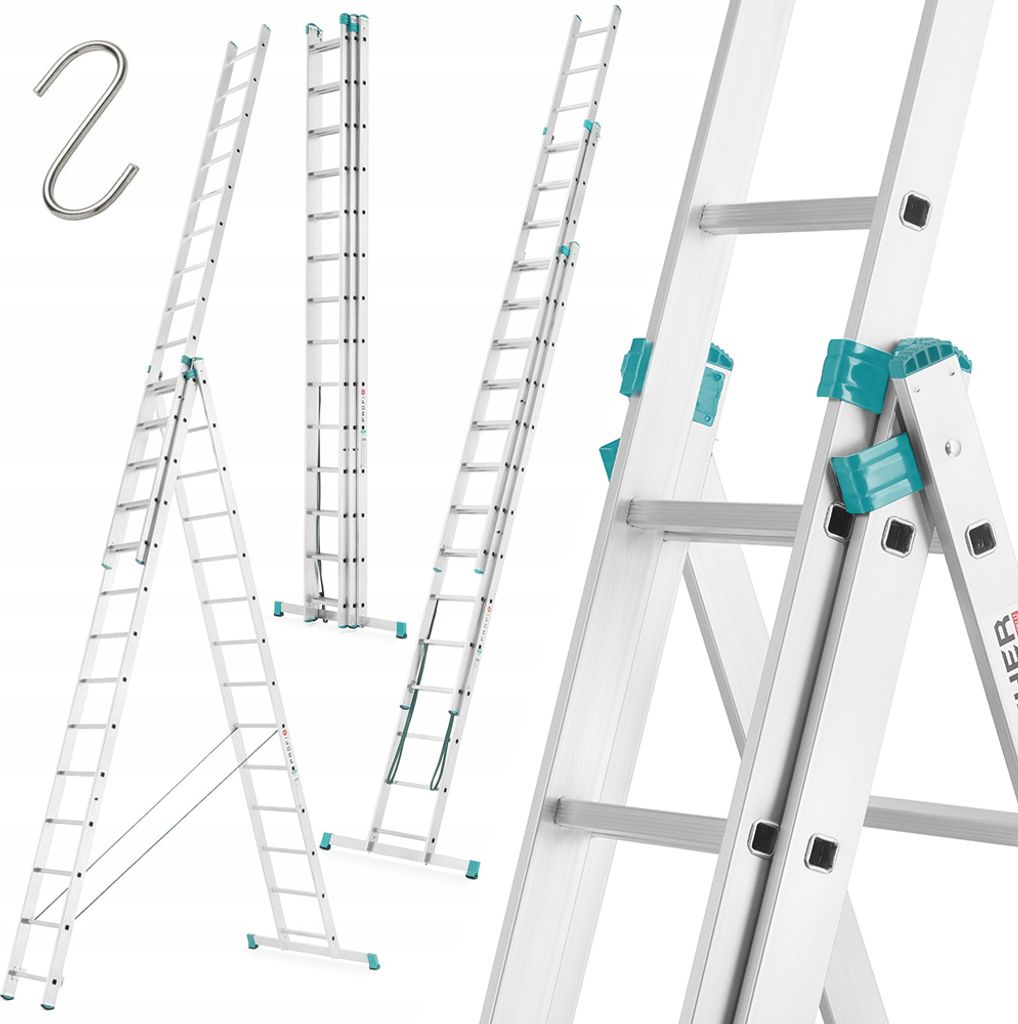 Drabina aluminiowa wielofunkcyjna HIGHER uniwersalna 3x14 Zdjęcie produktu 