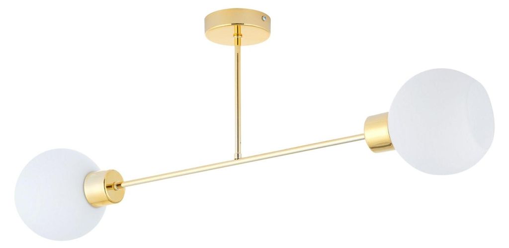 KAR-LIGHTING Deckenleuchte 2-flammig Gold aus Metall – 2x E27 – Für Esszimmer, Wohnzimmer, Küche, Deckenmontage