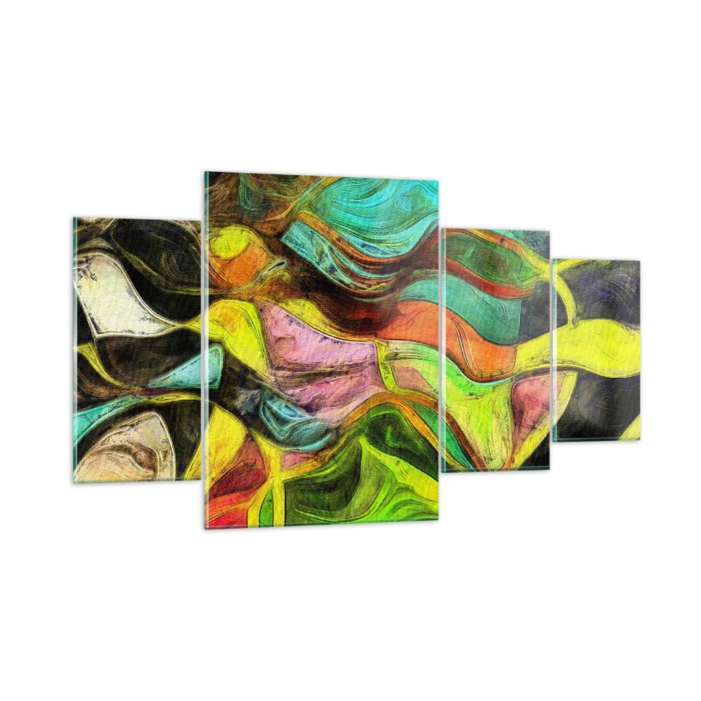 Bilder auf glas - Abstraktion modern - 160x90cm - Glasbilder - Wandbilder - Kunstdruck - zum Aufhängen bereit - Wanddekoration aus Glas - Glas Bil...