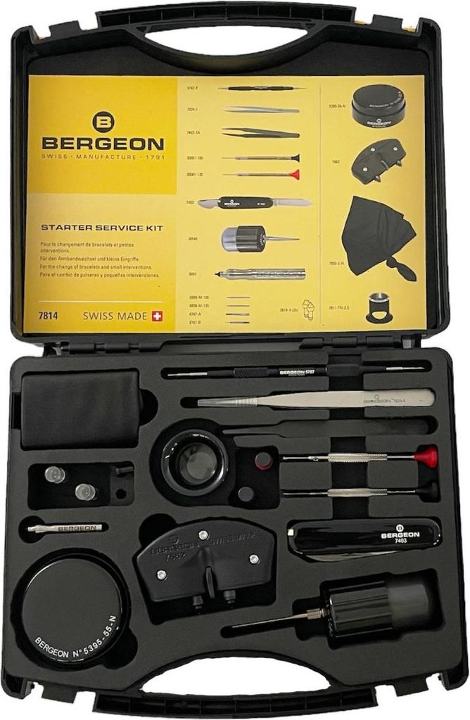 Kit di Servizio Bergeon 7814 18 Strumenti per Orologiai Immagine del prodotto 