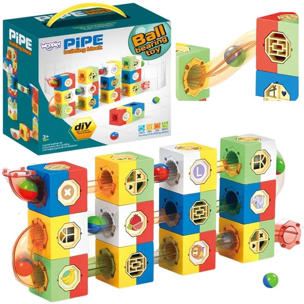 Woopie Marble Track Ball Track Bauset 3D-Blöcke