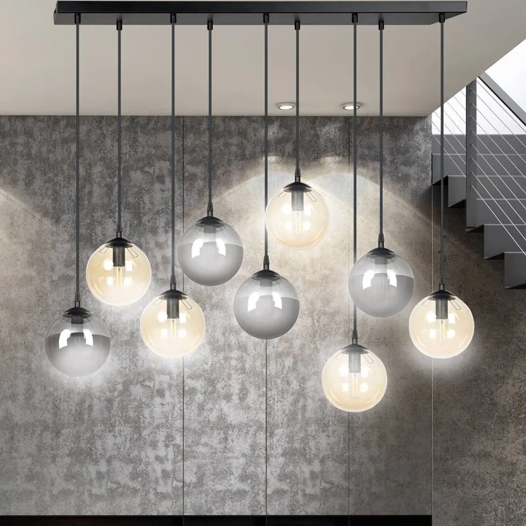 Suspension Plafonnier Multi-bras Cosmo 9 Noir et Or pour Salon - 17