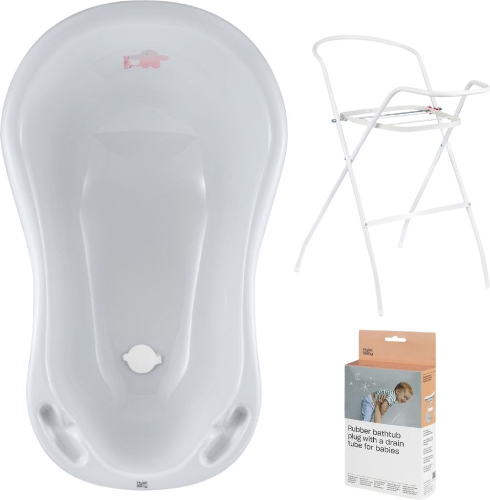 Babywanne, Ständer, Abfluss – Weiß