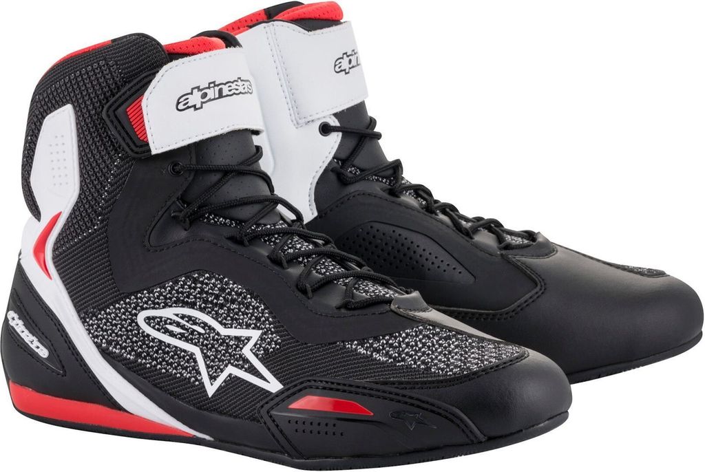 Alpinestars Faster 3 Rideknit Motorradschuhe, schwarz/weiß/rot, 6 (38)