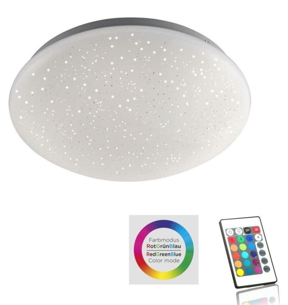 Instelbare plafonnière Skyler RGB 25cm met sterren effect Productafbeelding 