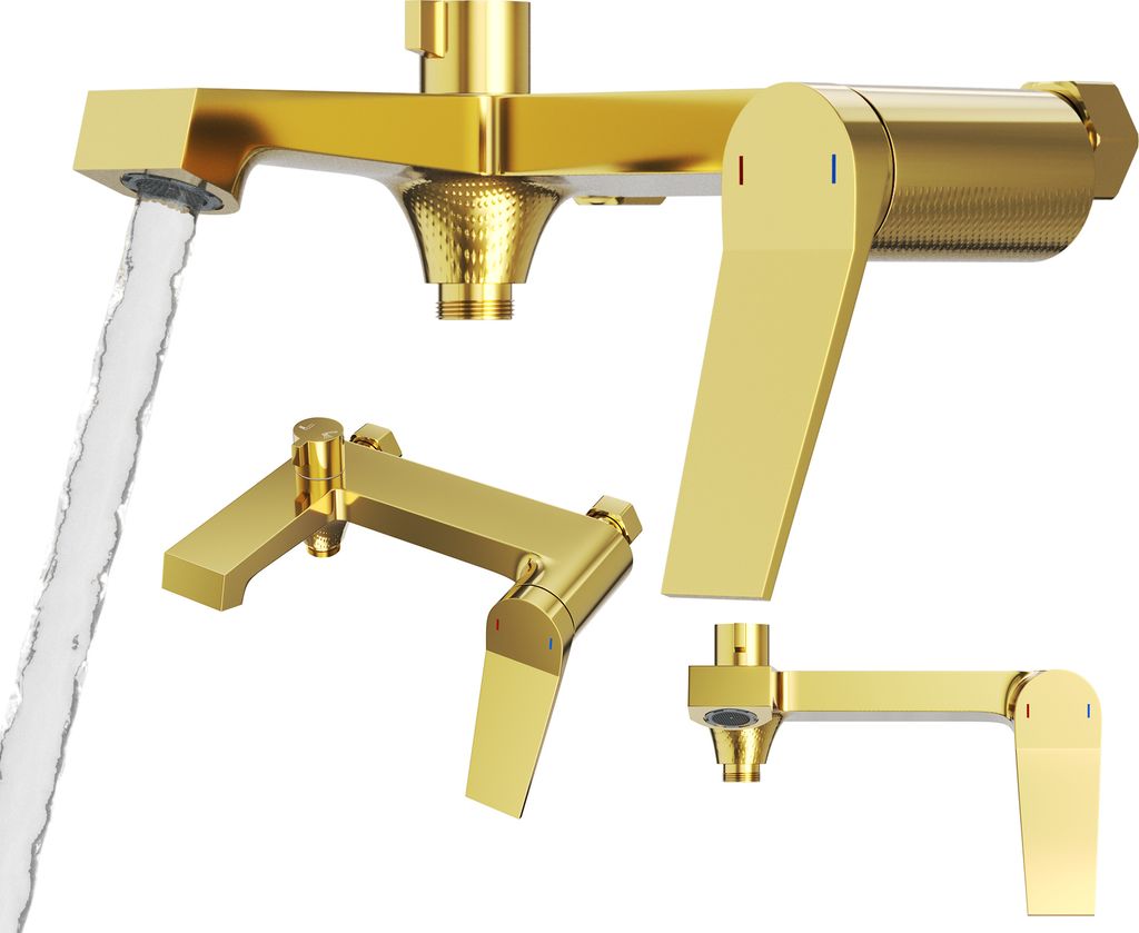 Badewanne Und Dusche Mischer Gold Badarmatur Messing Selva