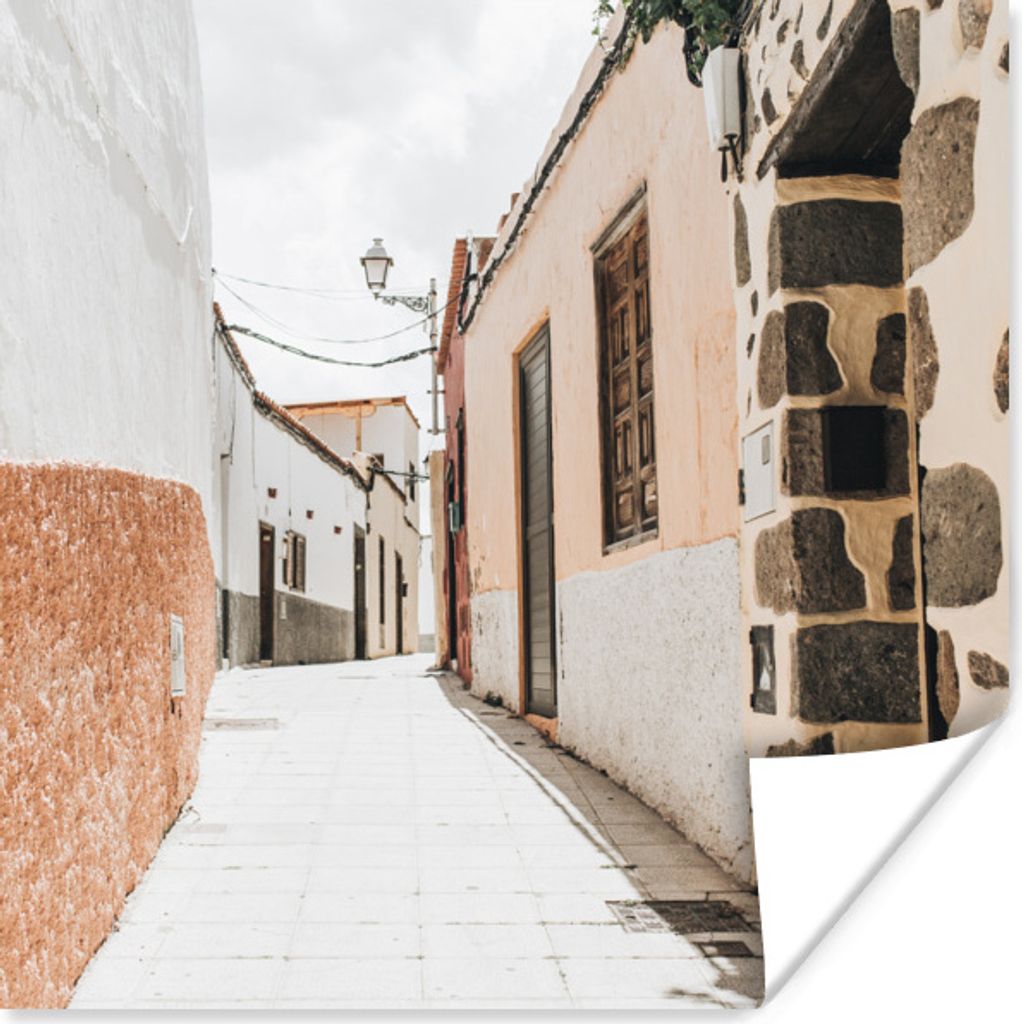 MuchoWow Poster Sommer - Haus - Straße 30x30 cm - Wandposter - Printing