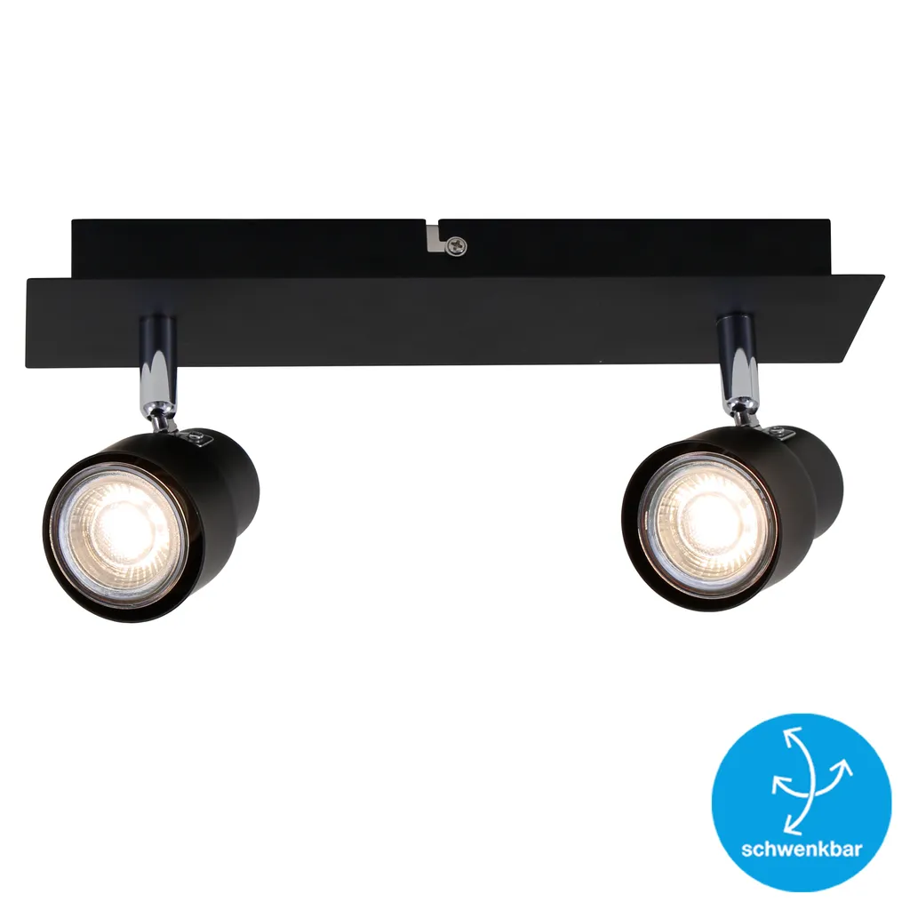 Briloner Leuchten 3599 – 048 A +, vetro plafoniera LED, 4 x LED GU10, 3 W, 250 lm, parzialmente opacizzato, rettangolare, metallo, cromo, 25 x 25 x 8,1 cm
