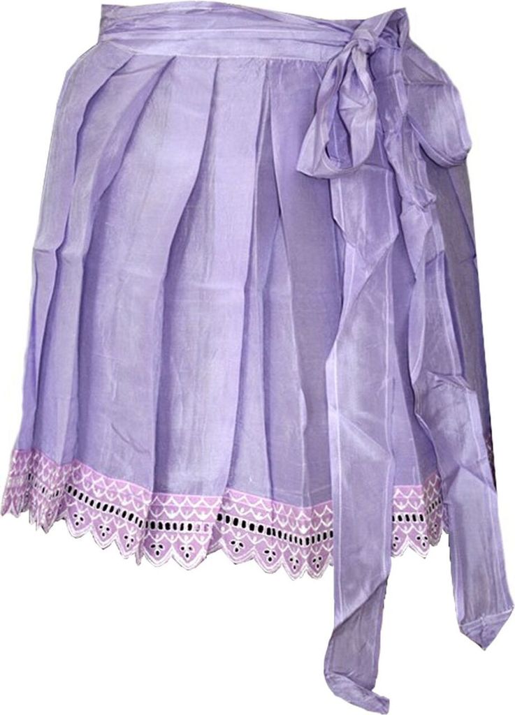 Edel Midi Trachtenschürze aus reinster Seide Dirndlschürze in Flieder, Größe:42