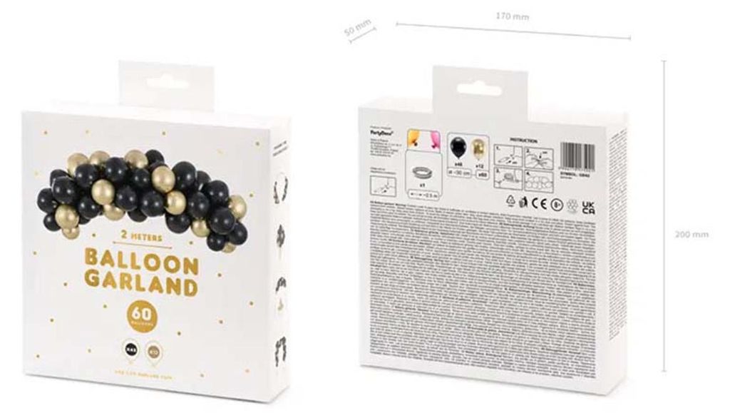 Elegancka Girlanda Balonowa w Czarno-Złotej Odsłonie - Zdjęcie produktu 