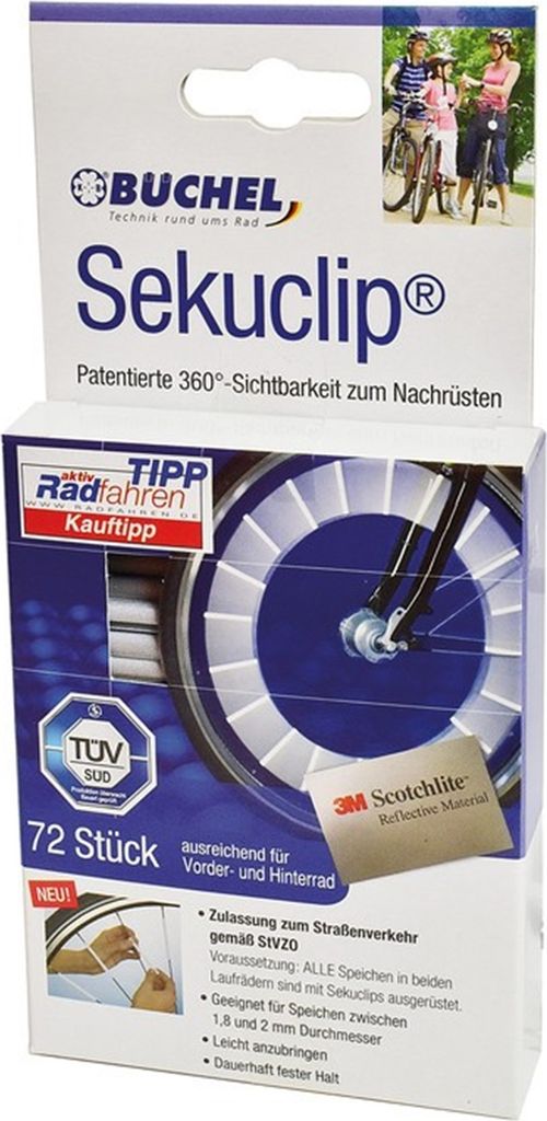 Büchel 3m Scotchlite Sekuclip 60mm Speichenreflektoren (72 Stück)