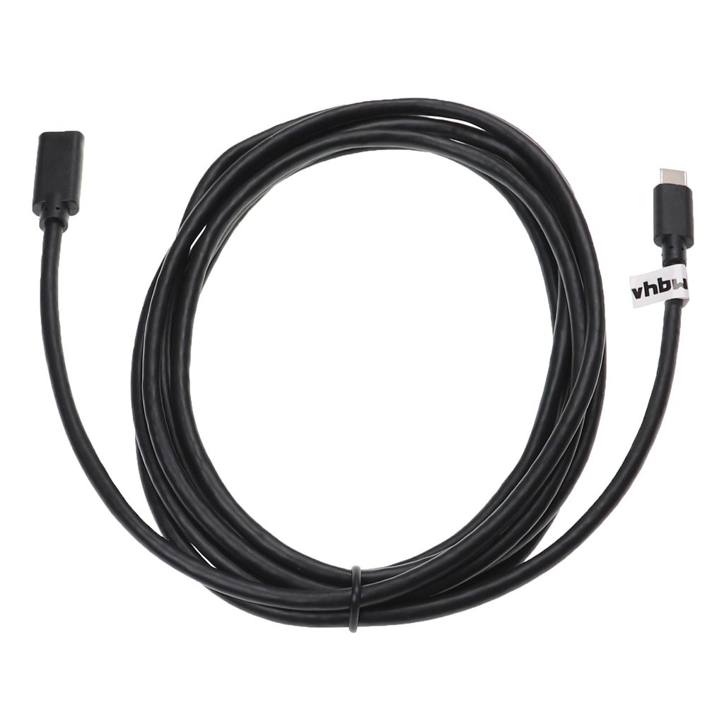 vhbw USB-C Verlängerungskabel kompatibel mit Apple iPad Pro 3, Mini 3, Mini 1, Air 3, Mini 2, Air 2 Notebook, Tablet - Kabel Schwarz, 300 cm