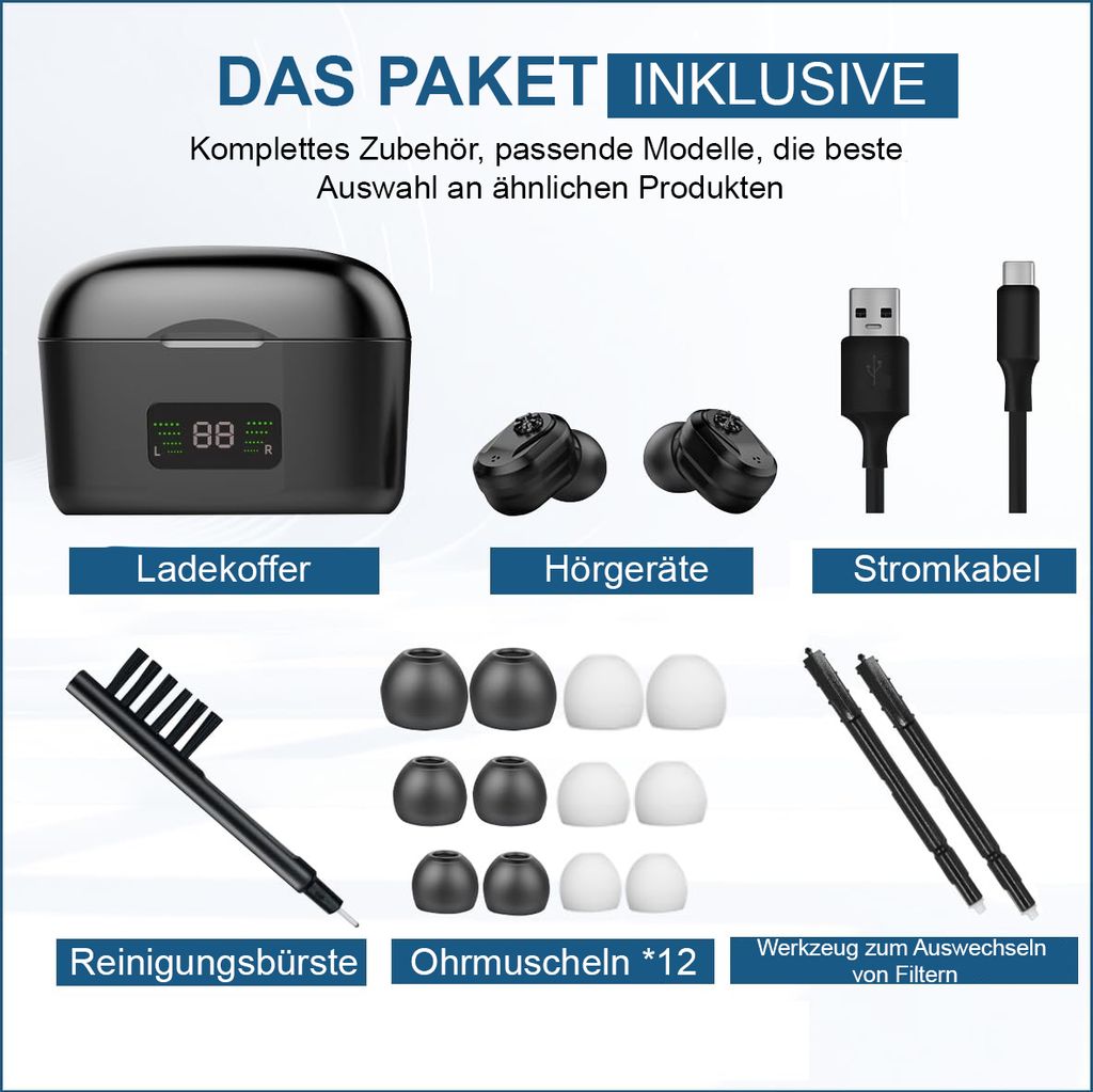 Hörverstärker Wiederaufladbare Hörgeräte mit Produktbild 6