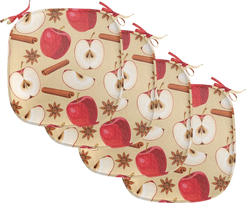 Set 4 Cuscini Sedia 40x40 ABAKUHAUS Impermeabili Beige Cannella Rosso