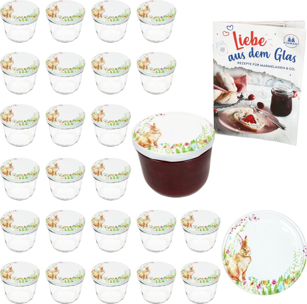 25er Set Sturzglas 230ml Einmachglas Osterfreude Deckel Heft Ostern