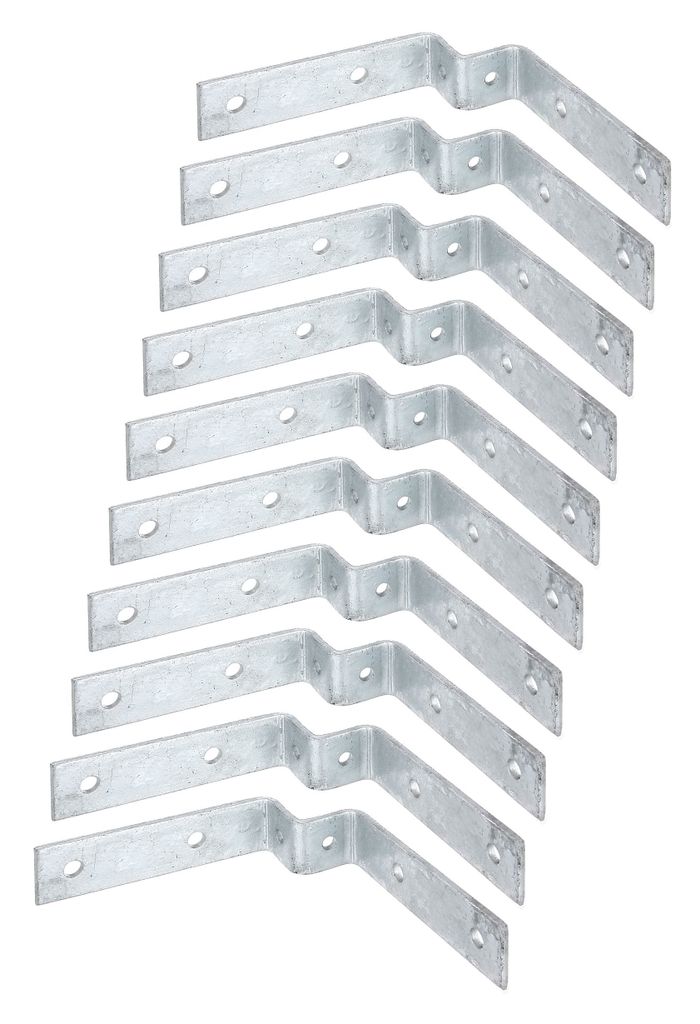 Alberts 10 x Befestigungslasche feuerverzinkt für Universalpfosten 30 x 30 x 119 mm