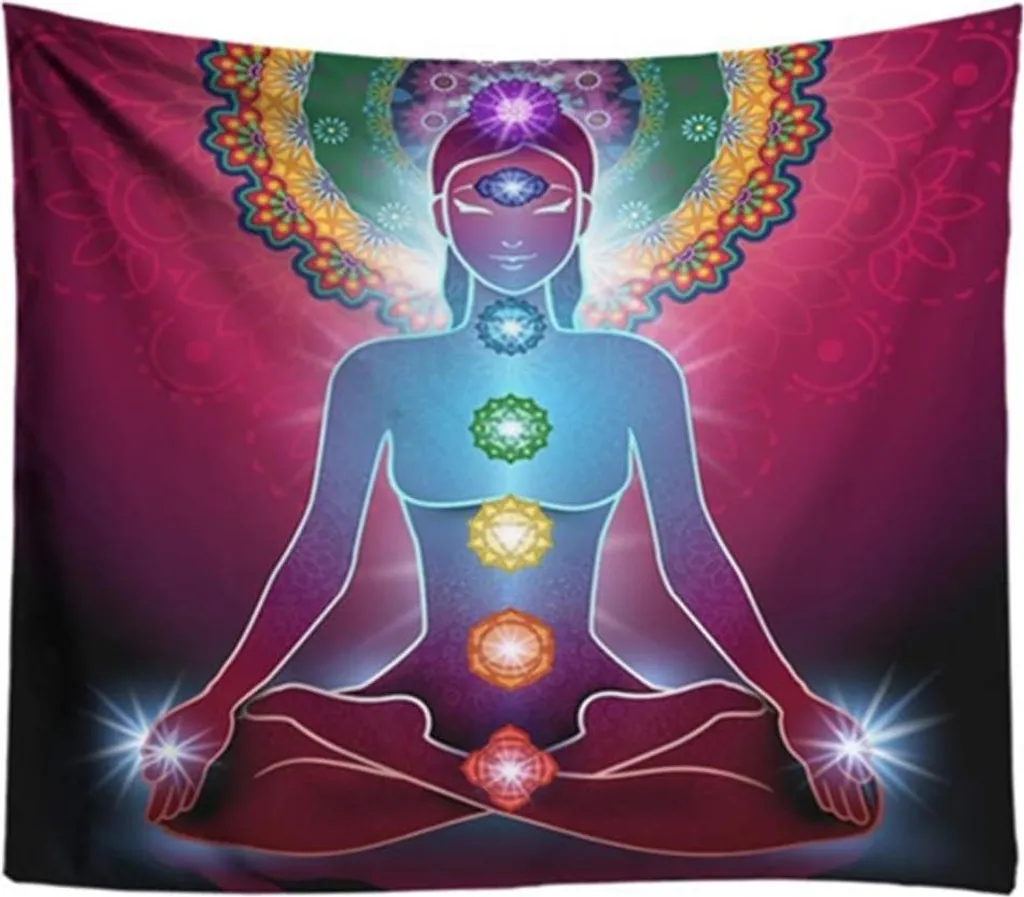 Telo Parete Mandala Buddha Viola 250x150 | Arredamento Etnico Chic