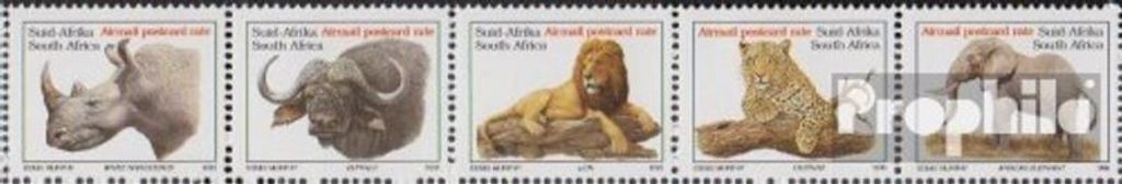 Briefmarken Südafrika 1996 Mi 993A-997A Fünferstreifen (kompl.Ausg.) FDC Freimarken: Wildtiere